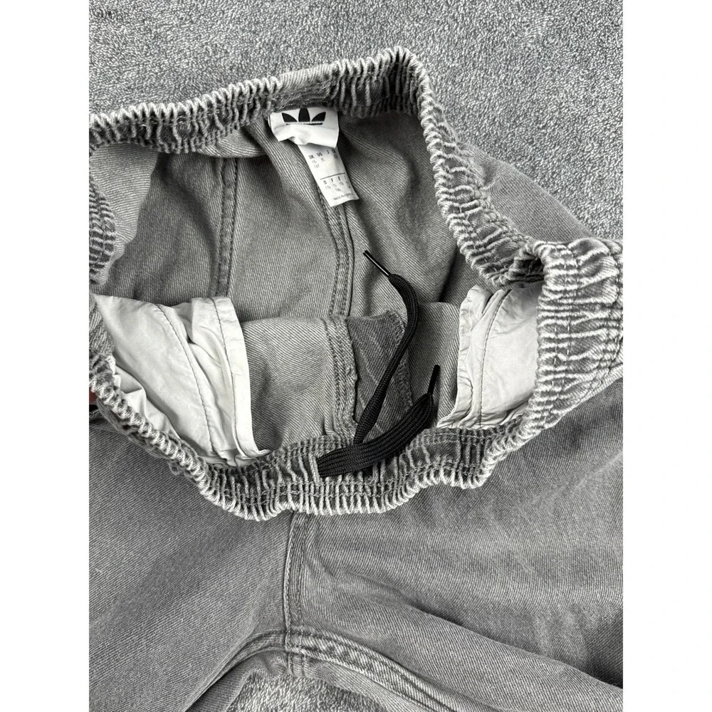 Adidas Originals Grey Washed‎ Denim Elastic Waist Pants XL Kids/XS Mens